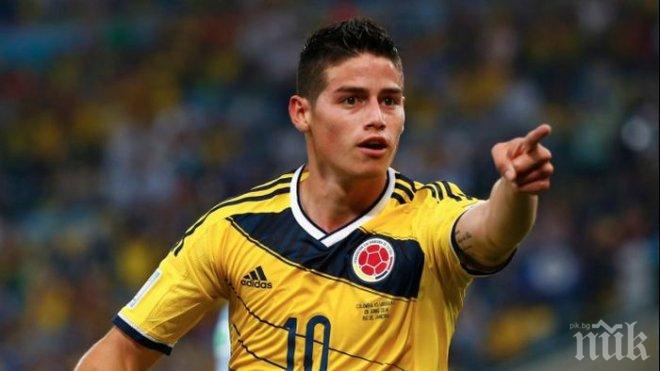 Хамес Родригес е голмайсторът на Мондиал 2014