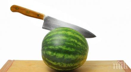 мъж влезе ареста агресивно рязане диня