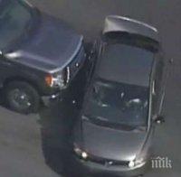 Екшън като на филм: Полицаи преследват бандит, откраднал кола (видео)