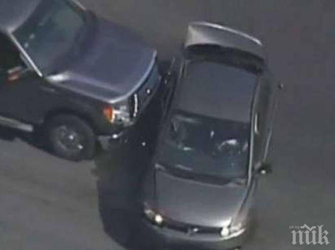 Екшън като на филм: Полицаи преследват бандит, откраднал кола (видео)