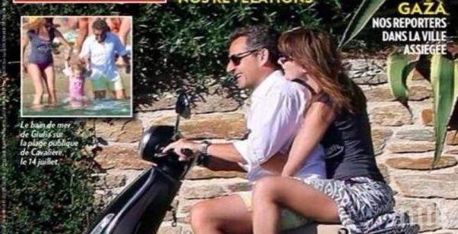 Спипаха Саркози да кара скутер без каска, очаква го глоба
