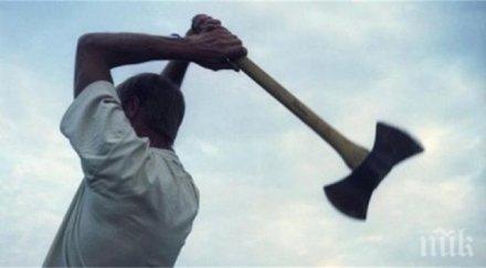 задържаха луд заплашвал съседи брадва