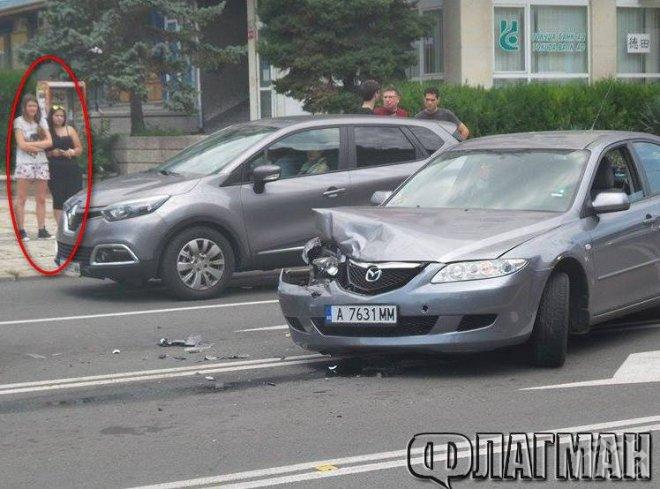 Рускиня връхлетя върху спрял на червено джип в Бургас (снимки)