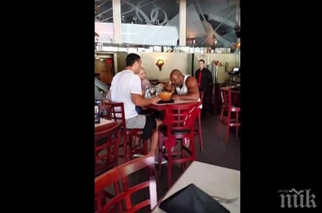Кличко и Бригс едва не се сбиха в ресторант (видео)