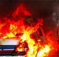 Автомобил горя в Добрич