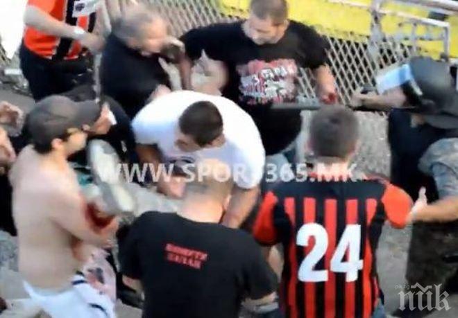 Кошмар! Граната се взриви във футболна агитка и откъсна ръката на един от феновете (видео 18+)