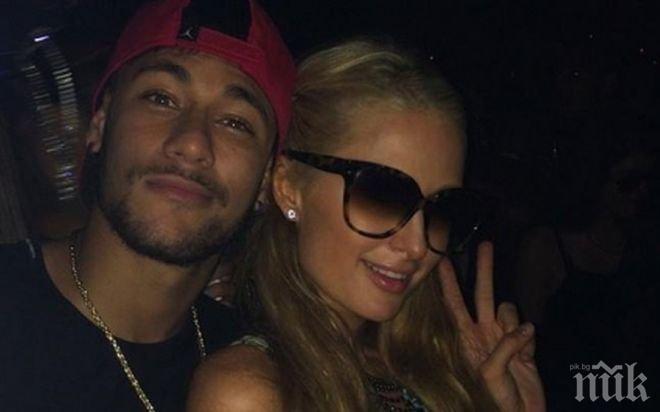 Неймар се забавлява с Парис Хилтън (снимка)