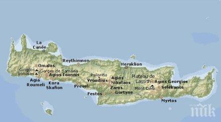 средно мощен трус усети целия остров крит