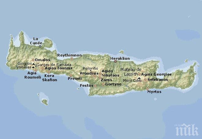 Средно мощен трус се усети на целия остров Крит