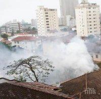 Хеликоптер се разби в бразилския град Сантош, има пострадали (снимки)