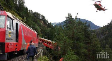 швейцарски влак дерайлира пострадаха седем души снимка