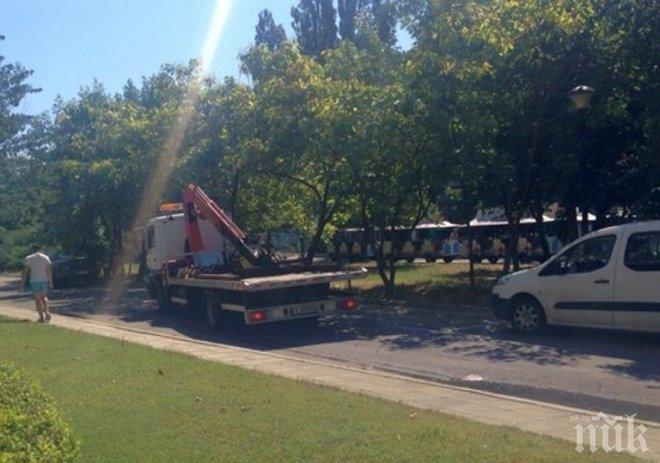 Паякът в Слънчев бряг продължава да вдига коли, въпреки забраната (снимка)