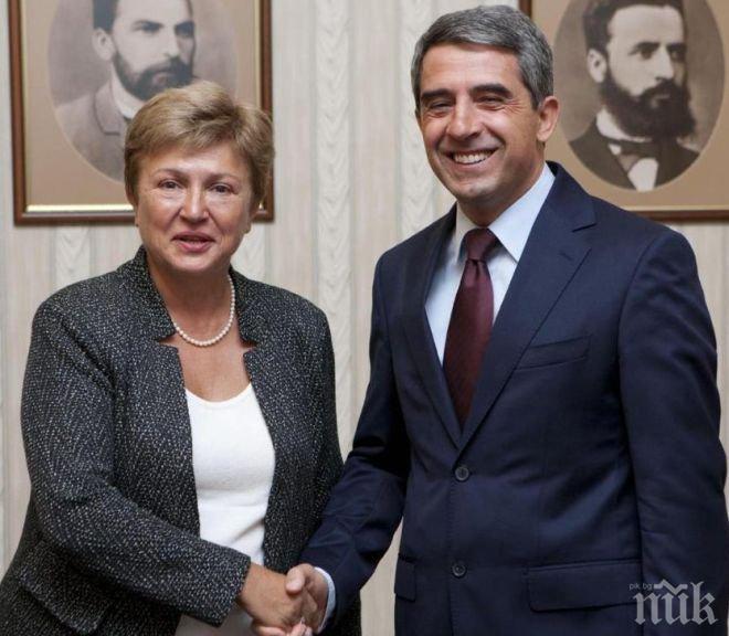 Президентът ще защитава кандидатурата на Кристалина на Европейски съвет