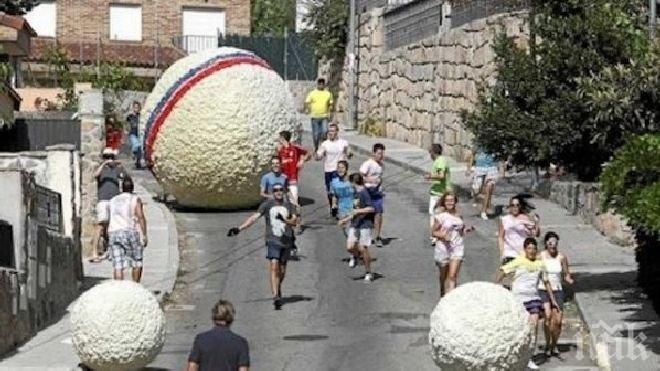 Топки вместо бикове подгониха зрители в испански град