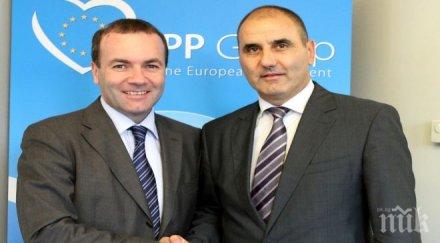 цветан цветанов срещна брюксел председателя групата енп европарламента манфред вебер