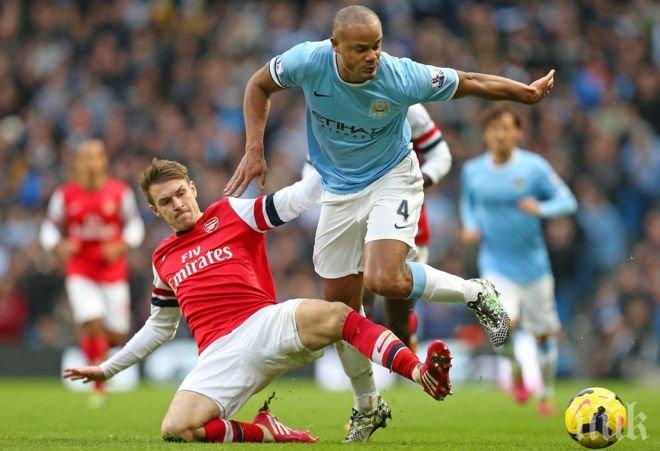 Голяма драма между Арсенал и Ман Сити завърши без победител