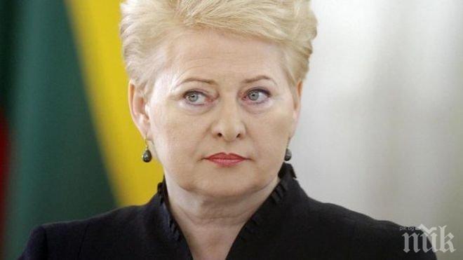Президентката на Литва сравни Русия на Путин с Ислямска държава