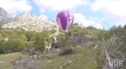 българин спусна пещера балон горещ въздух видео