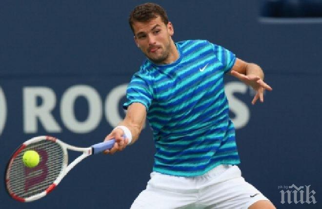 Григор Димитров спечели първия сет срещу Таймураз Габашвили със 7:5