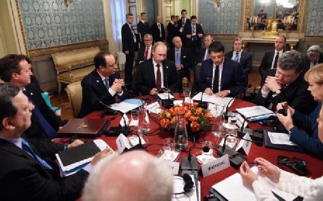 Започна работната закуска между Путин, Порошенко и евролидери
