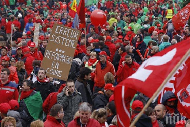 10 000 души протестираха в Брюксел срещу правителството 