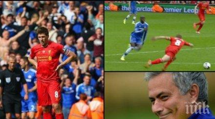 моуриньо подхлъзването джерард подари титлата ман сити