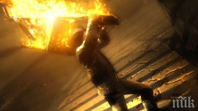 Мъжът, който се самозапали пред бременната си жена, е в изключително тежко състояние