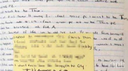 лична трагедия майка публикува дневника дъщеря починала анорексия снимки