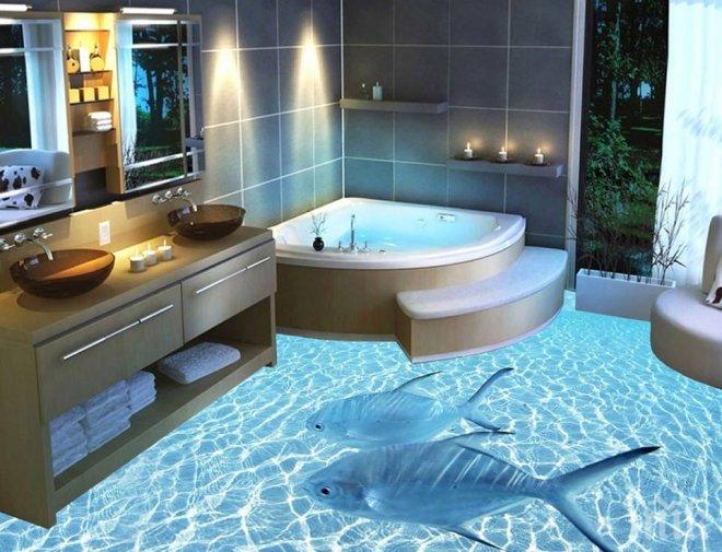 3D настилка пуска акули в банята ни (снимки)