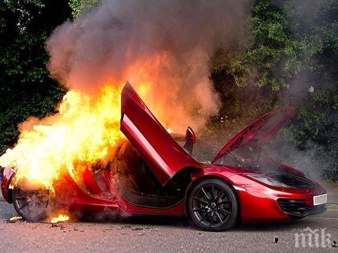 Ягуар се заби с бясна скорост в мотокар! Известен петрички бизнесмен изгоря в страшни мъки, негов приятел бере душа!