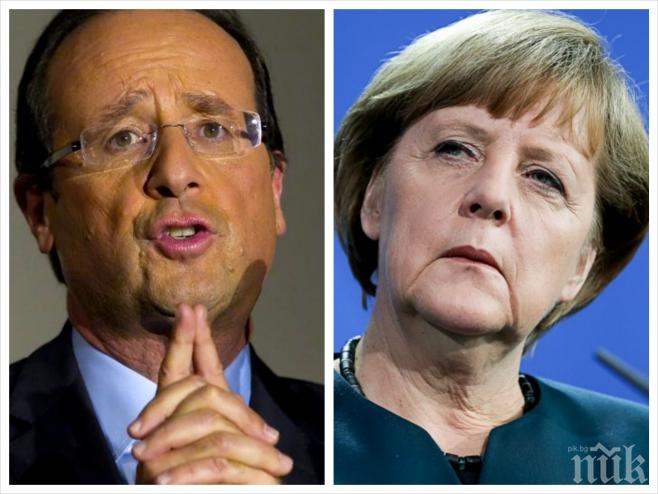 Оланд и Меркел обсъдиха кризата в Украйна по телефона