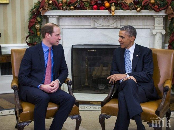  Барак Обама прие в Овалния кабинет принц Уилям