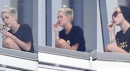 майли сайръс смени сутрешното кафе трева снимка