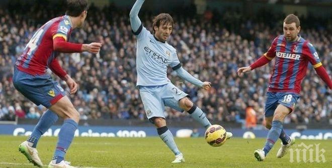 Ман Сити тресна Кристъл Палас, изравни се с Челси на върха