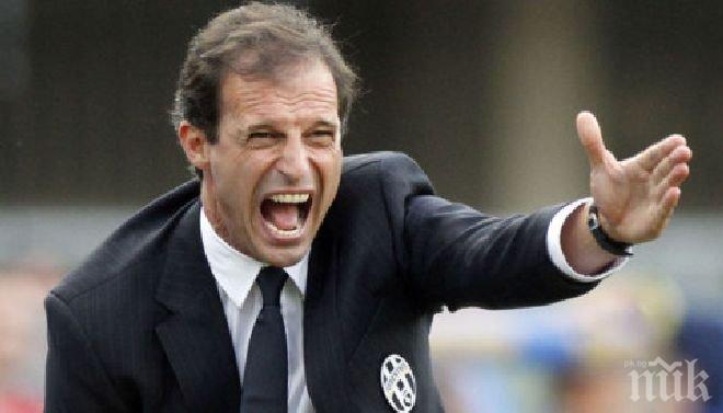 Алегри беснее, че Ювентус е пуснал гол срещу Каляри