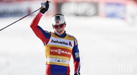 марит бьорген спечели спринта давос норвежката победа №84