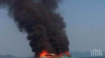 гръцките власти продължават евакуирането горящия ферибот