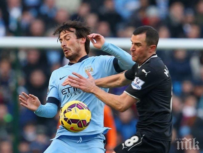Ман Сити се сгромоляса срещу предпоследния и пропусна да доближи Челси