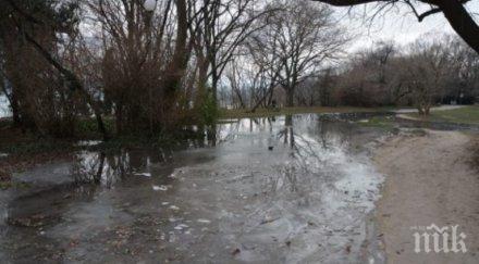 варненци притеснени езеро образува морската градина вода извира изпод алеята снимки