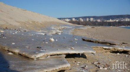 плажът варна замръзна