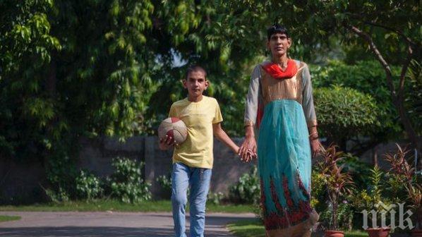 Шок! Най-голямото бебе в света стана 1,70 м на 5 години