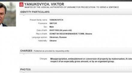 интерпол стартира издирване виктор янукович