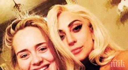 адел изненада феновете прави дует лейди гага