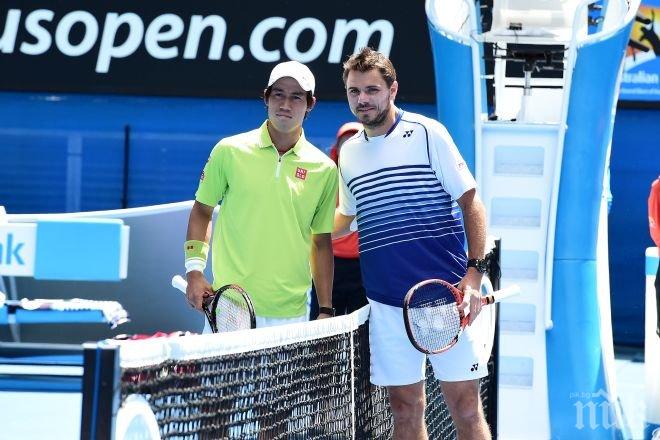 Стан Вавринка продължава защитата на титлата в Мелбърн, Нишикори спаси 5 поредни мачбола!