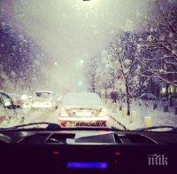 Хиляди автомобили в снежен капан в София! Градският транспорт е блокиран! Столичната община изкара 170 машини за почистване (снимки)