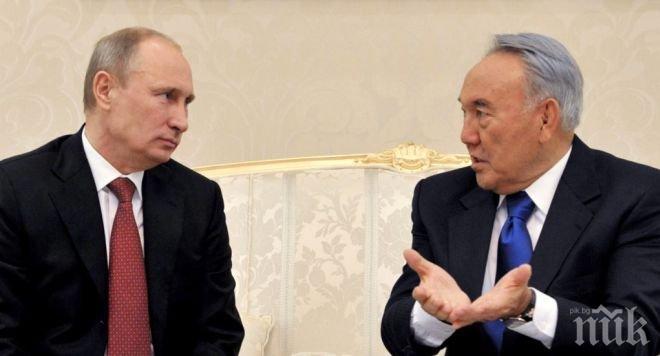 Путин и Назарбаев обсъдиха минските договорености
