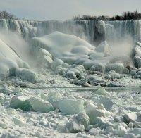 Ниагарският водопад замръзна (видео)