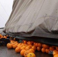 ТИР разсипа портокали по магистрала „Тракия”