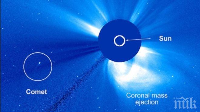 Мистериозна комета оцеля след среща със Слънцето (видео)
