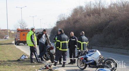 моторист заби електрически стълб остана жив